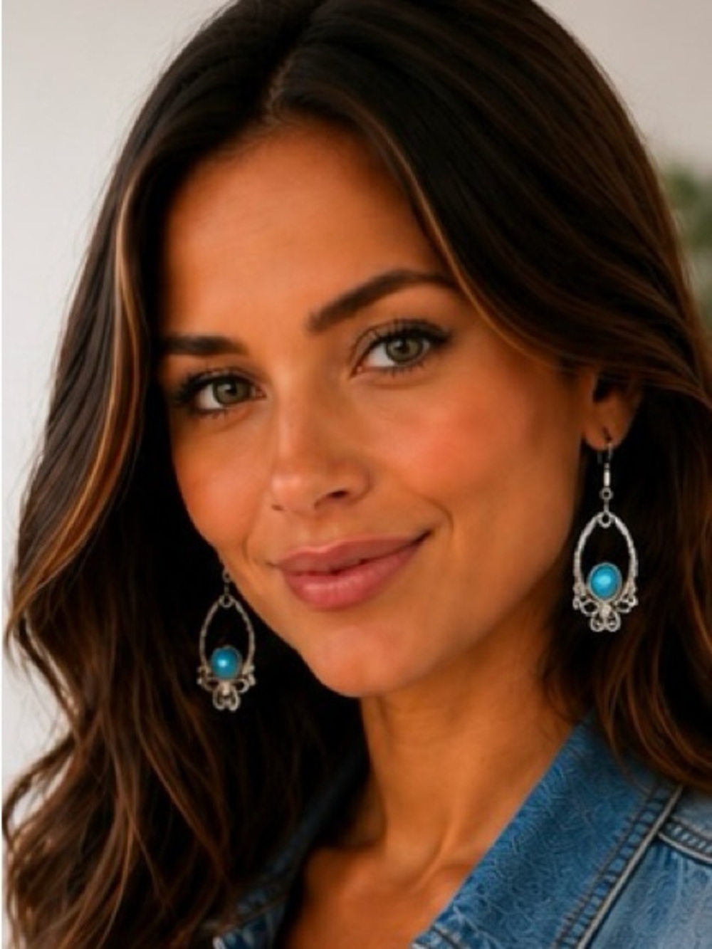 Turquoise Drop Statement Earrings - Silver-Tone All 3 pairs